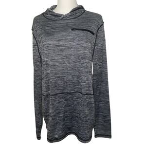 ZELLA Size M Womens Gray Breathable Hoodie Pass Thru Pocket